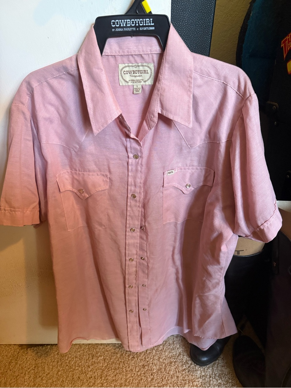 Ely Cattleman Cowboygirl by Jenna Paulette Pink Short sleeve pearl snap